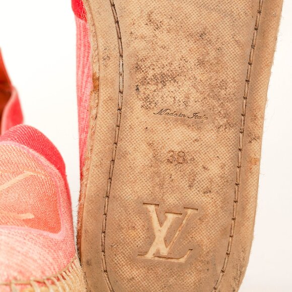 Louis Vuitton Pink Shore Postcard Embroidered-Logo Espadrilles - Picture 6 of 10